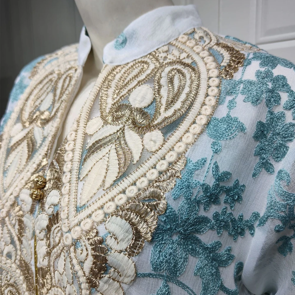 Muslim Kaftan Abaya Dress Kimono Women Dubai Turkey Embroidery Long Sleeve Boubou Jelaba Femme Musulman Islamic Clothing Vestido