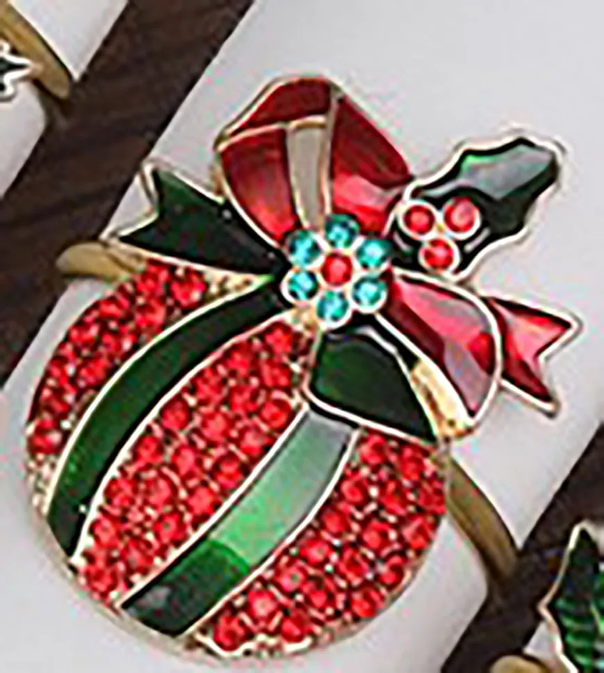 

Christmas Tree Santa Claus Snowman Elk Bell Sock Wreath Napkin Buckle Metal Wedding Hotel Table Mouth Ring Decoration New Year