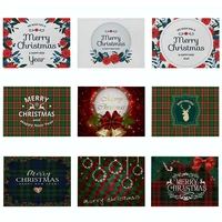 red christmas kitchen placemat green plaid linen table mat holiday decoration western placemat cup mat waterproof drink coasters