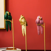 nordic bird crafts ornaments creative simulated animal parrot miniature animal decoration gold modern home desktop decoration