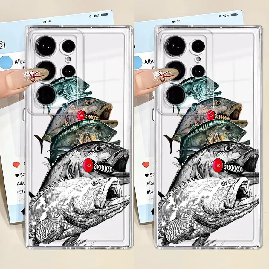 Фото Креативный чехол с рисунком рыбы для Samsung Galaxy S26 Note 20 Ultra 10 S20 Plus S24 S21 S25 Edge S22 FE S23 Ultra №1
