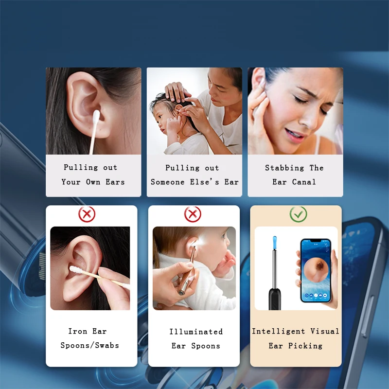 Инструмент для удаления ушной серы Средство Набор с 6-светодиодной подсветкой