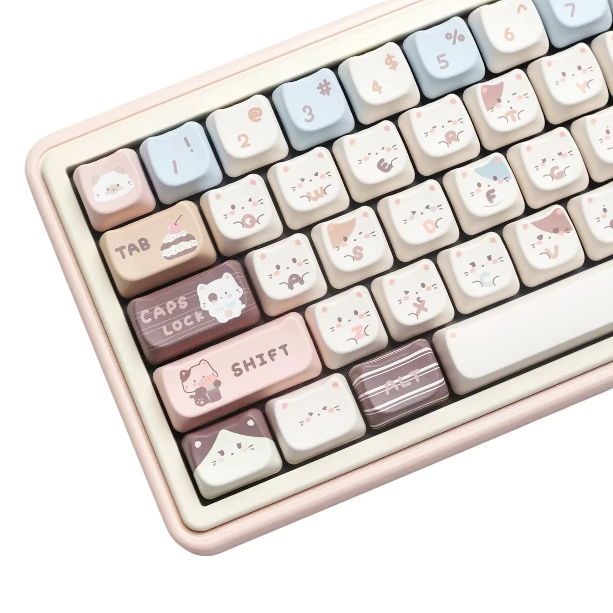 Aulidtech Sea Salt Cat Head Колпачки для клавиш MAO Profile Cute Cake Dessert Expression PBT 140 60% 80% 100%