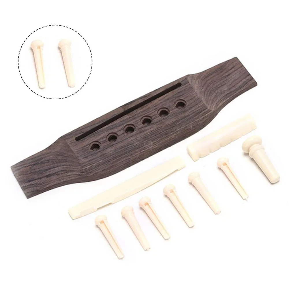 

Acoustic Guitar Bridge Pins Saddle Nut Sets Wood Upper Lower String Guitar Parts Saddle 1 Nut 6 Bridge Pins 1 Wood Guitar Bridge