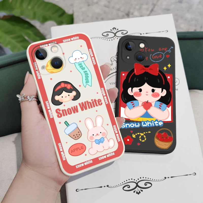 

Andersen fairy tale snow white For Apple iPhone 14 13 12 11 Pro Max mini XS XR X 8 7 SE Liquid Rope Phone Case Capa Cover