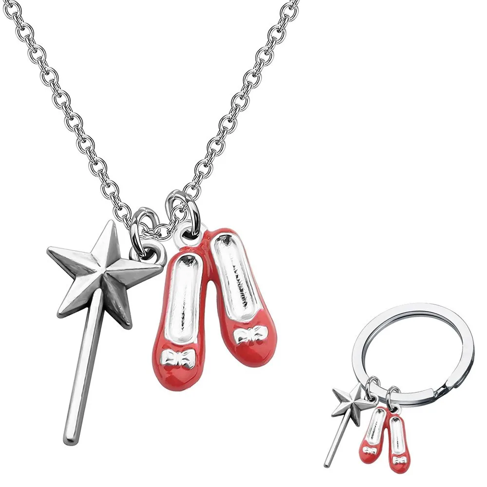 

Creative DIY Key Chain Keyring Piece Fantasy Fairy Stick Magic Stick Angel Dance Shoe Ballet Women Jewelry Accessories Fashion