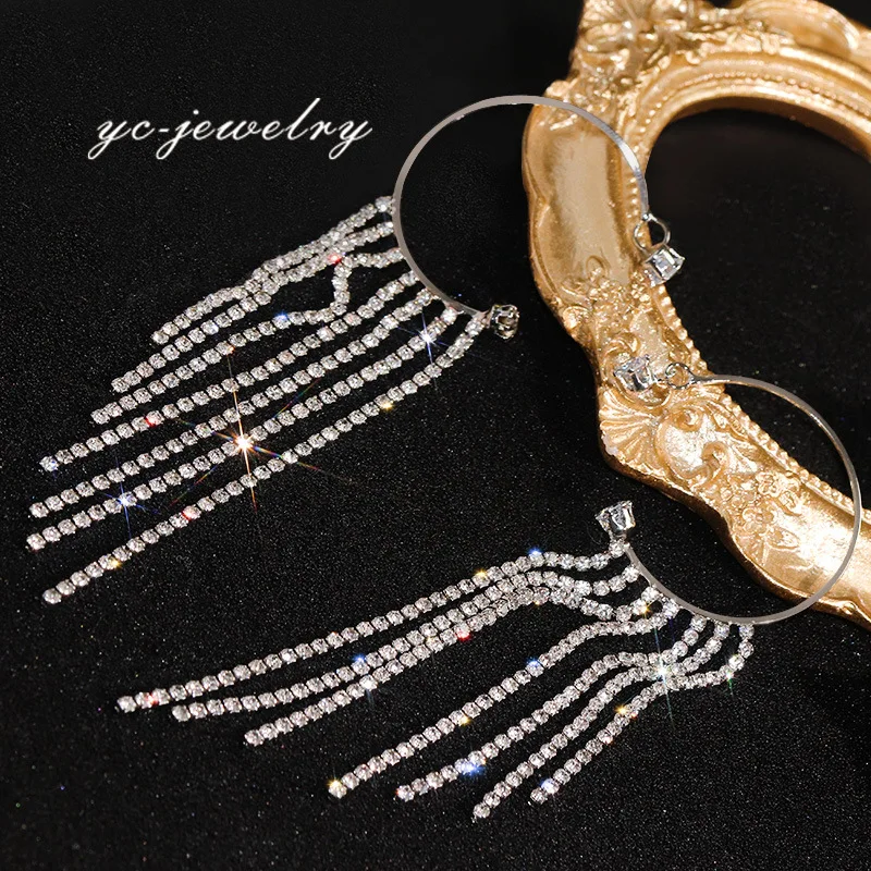 

2022 Роскошные блестящие циркониевые серьги-клипсы для ушей, изысканные винтажные клипсы, серьги, модные ювелирные изделия для свадебной веч...