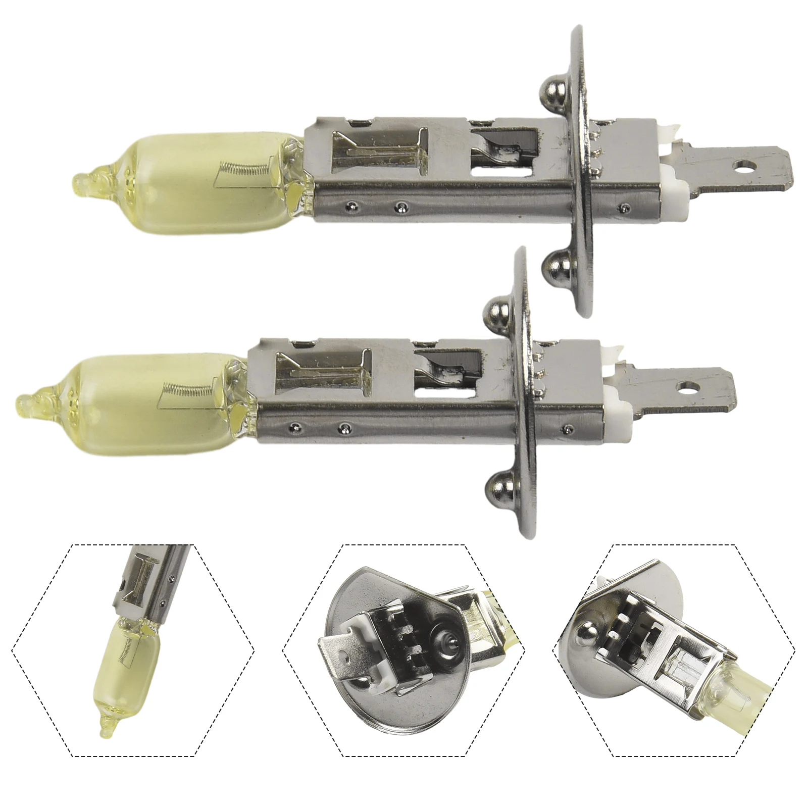 2 шт. золотисто-желтый H1 автомобильная галогенная лампа дальнего света фары