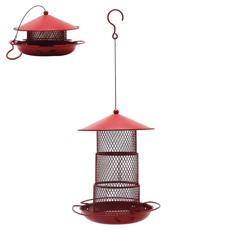 

Squirrel Proof Wild Bird Feeder Outdoor Birds Feeders 3-Layer Wild Bird Feeders Heavy Duty Metal Squirrel-Proof Bird Feeders For