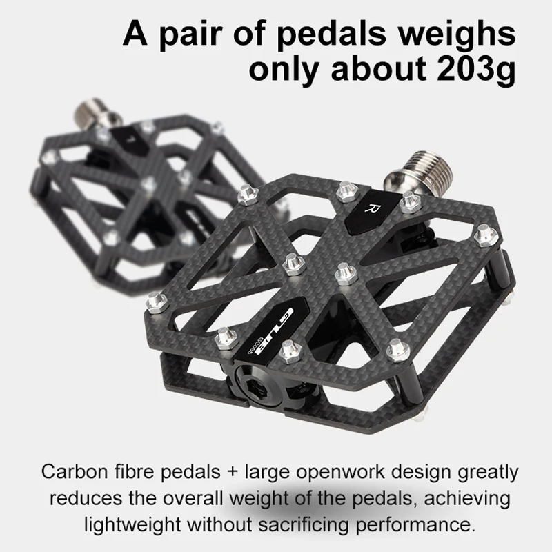 GUB GC-085 углеродная педаль с титановой осью противоскользящая Ультралегкая CNC MTB Bike
