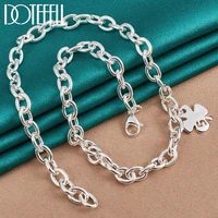 doteffil 925 sterling silver 18 inch chain four leaves clover pendant necklace for women man wedding engagement fashion jewelry
