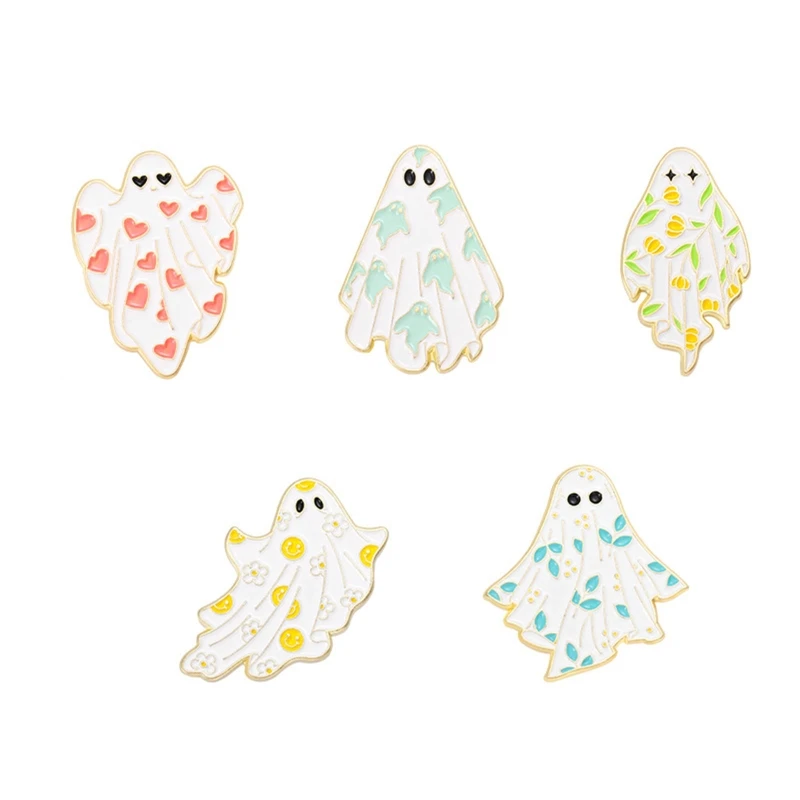 Cute Friends Pin Ghost Brooch Halloween Spooky Alloy Backpack Accessories Gift for Children |