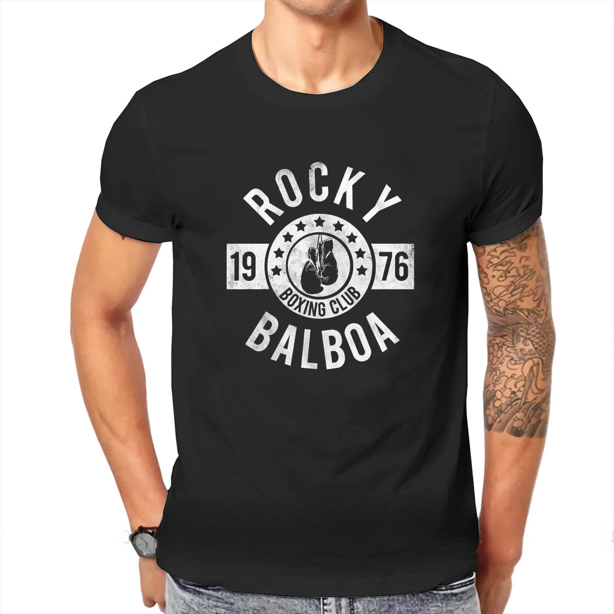 

Rocky Shirt Balboa Boxing Charcoal Heather T-Shirt O-Neck Short Sleeve Unisex T Shirt men clothing graphic t shirts