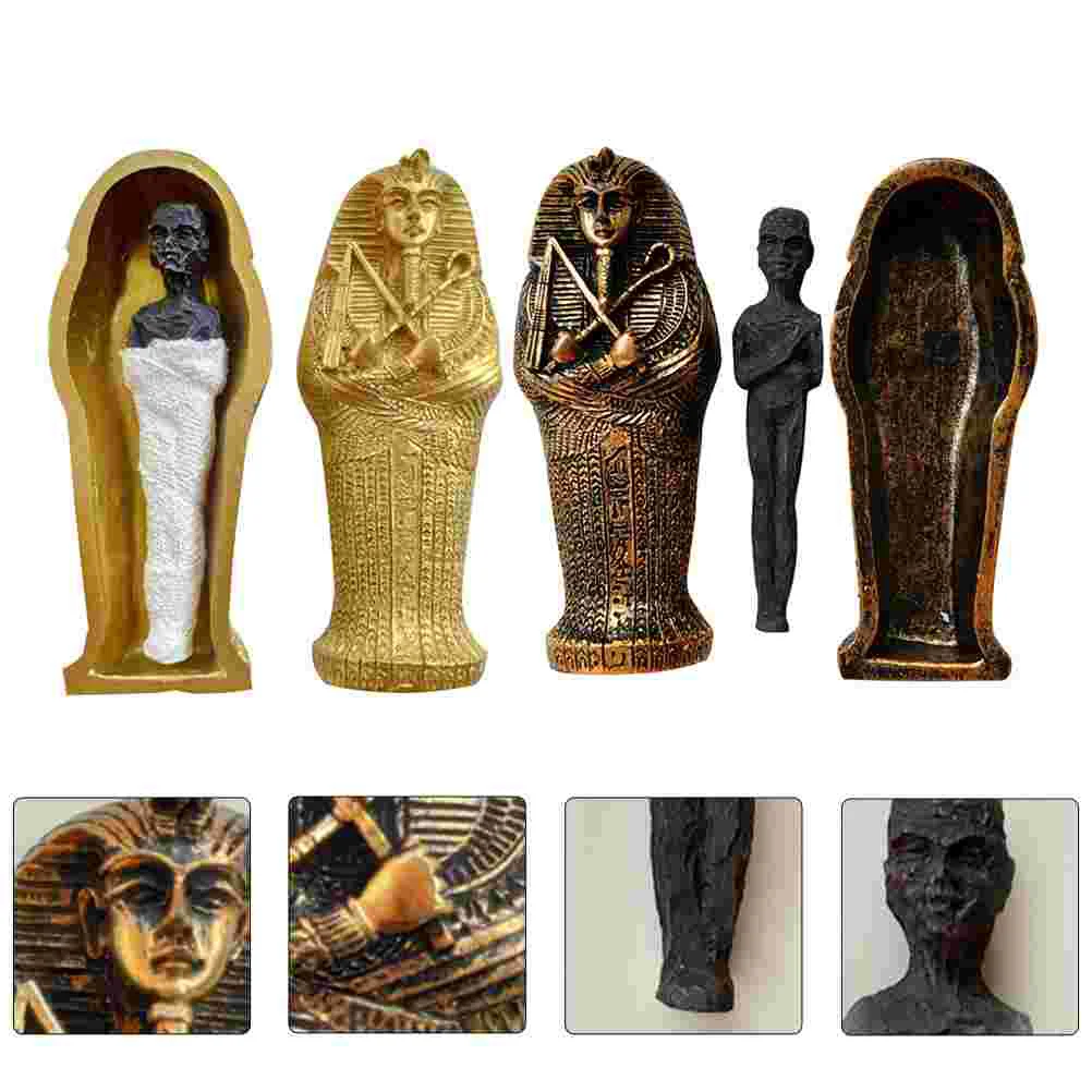 

Aquarium Tank Fish Mummy Decor Ornament Egyptian Resin Coffin King Egypt Accessories Figurine Decorations Adornment Model Statue