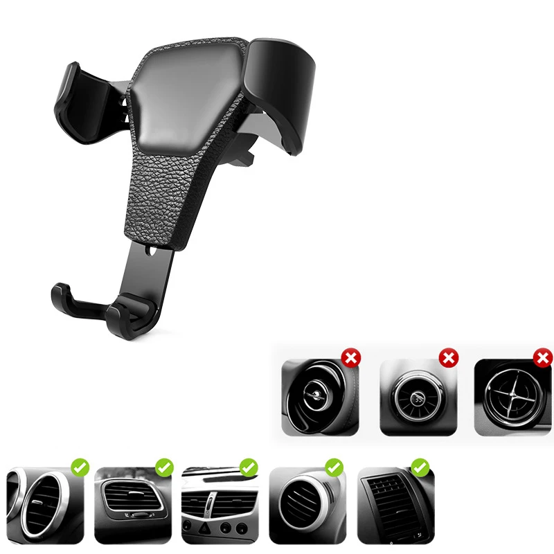 

95*93mm Hot Gravity Car Holder For Phone Air Vent Clip Mount Mobile Cell Stand Smartphone GPS Support Car Phone Holder