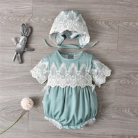 spanish baby girl romper with hats summer newborn lace rompers toddler clothes cute baby bodysuit short sleeve infant jumpsuit
