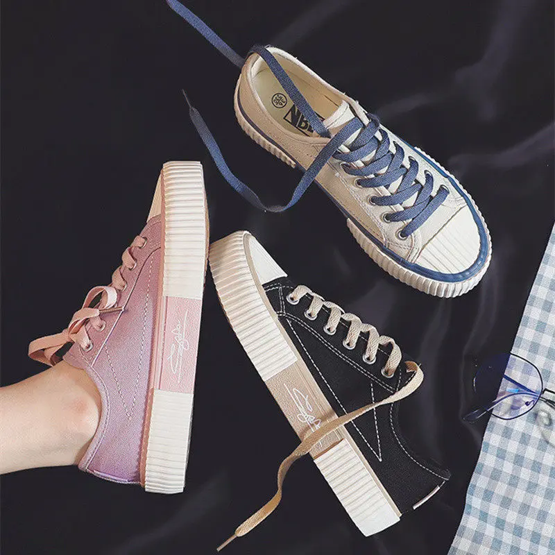 Women Canvas Shoes Fashion Sneakers Unisex New Casual Vulcanize Shoes Woman Fashion Loafers High Quality 3 Times Vulcanization