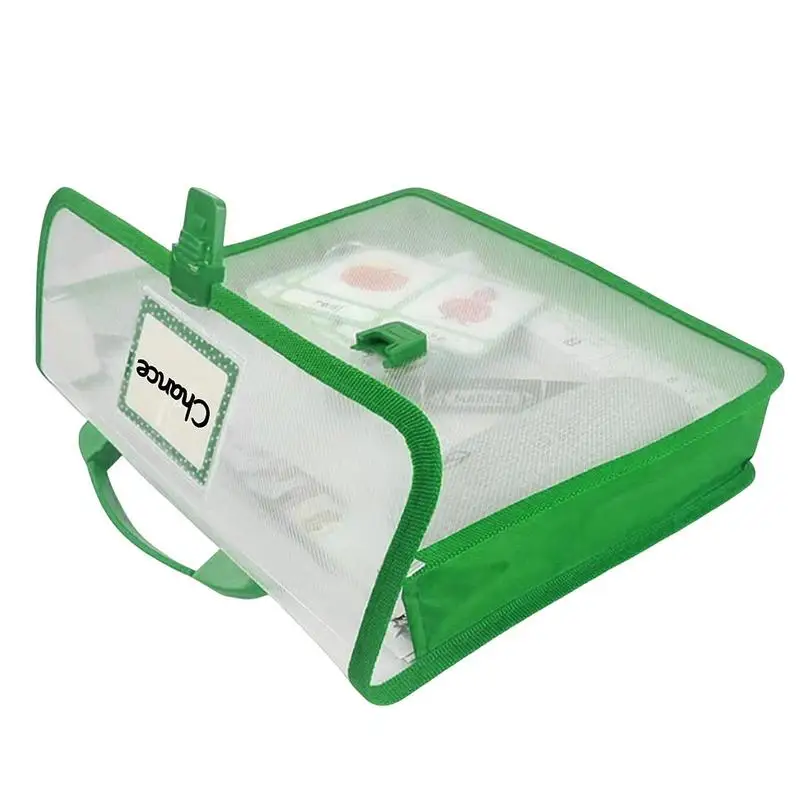 

See Through Bookbag Student Book Pouches With Handle A4 Mesh Transparent Bag With Label Card For Books Send Home Books And