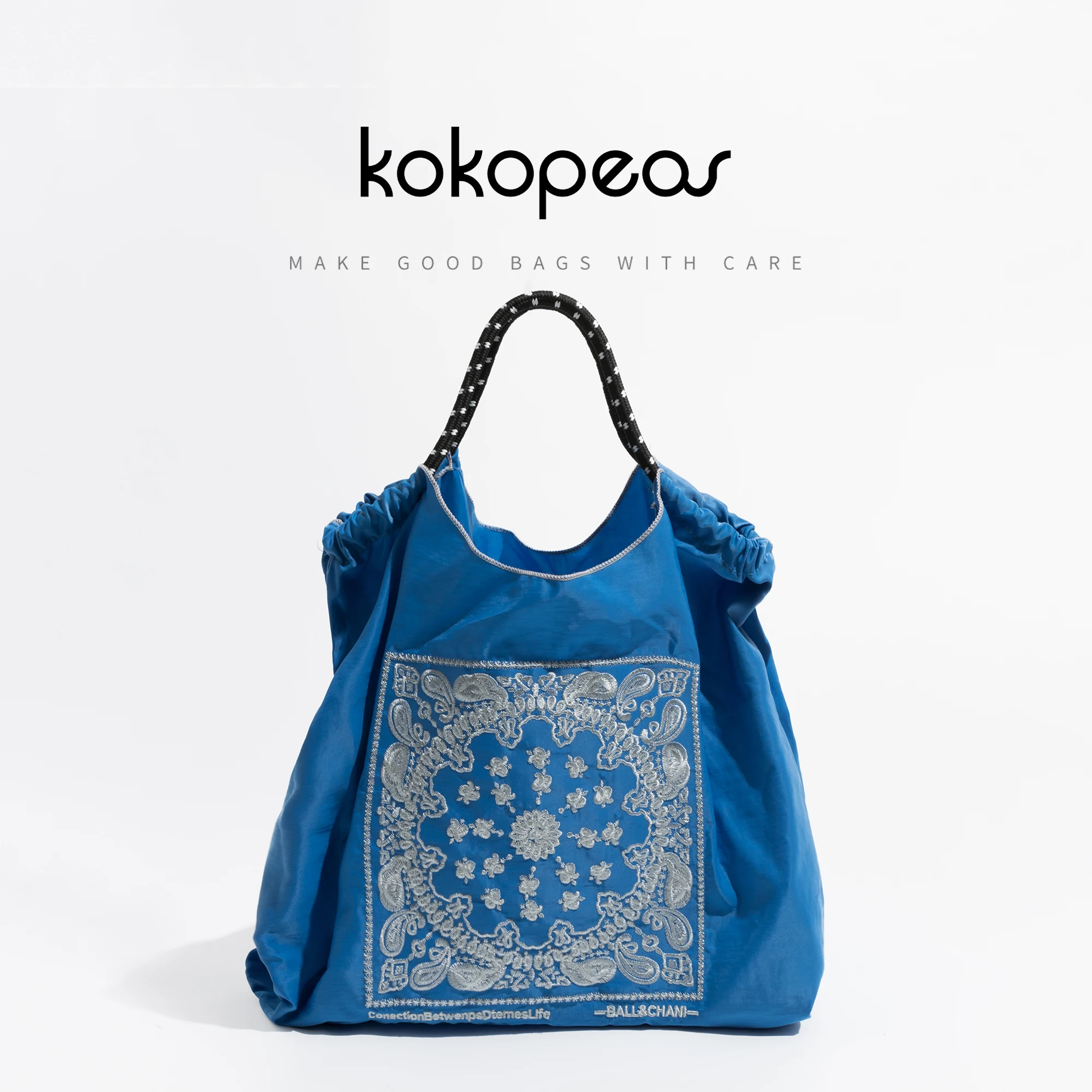 

KOKOPEAS Bohemian Lightweight Oxford Women Shopping Bag Japanese Pattern Reusable Shoulder Grocery Purse Washable Tote Handbag