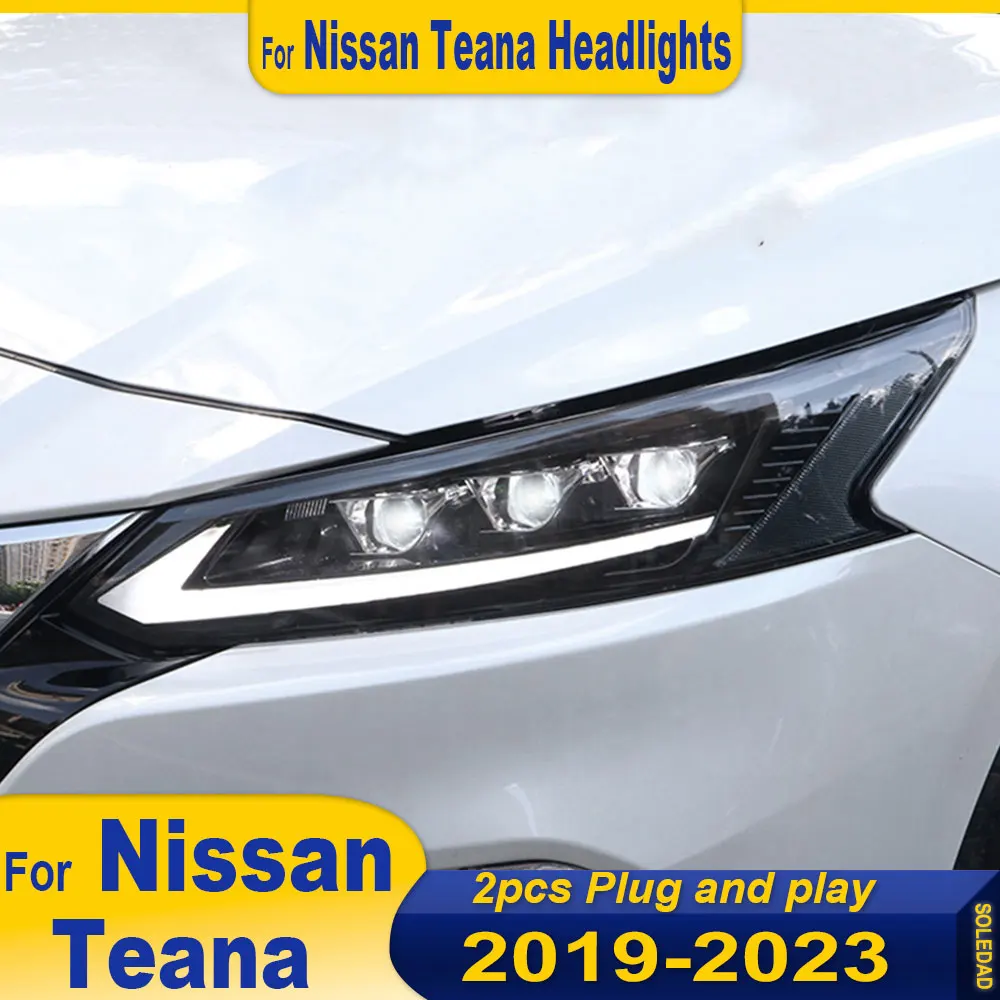 Фото Автомобильные светодиодные фары в сборе для Nissan Altima Teana 2019-2022, фары с динамической поворотной линзой проектора DRL, передние фары №3