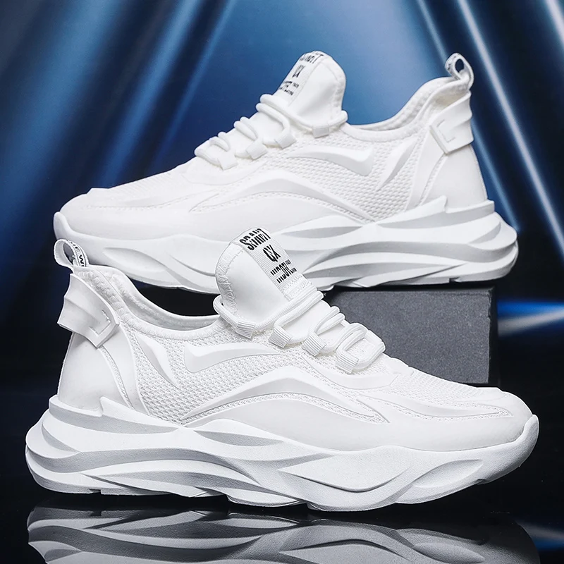 Casual Sports Sneakers for Men 2023 New Original Summer Breathable Running Shoes Male White Black Fashion Footwear Free Shipping