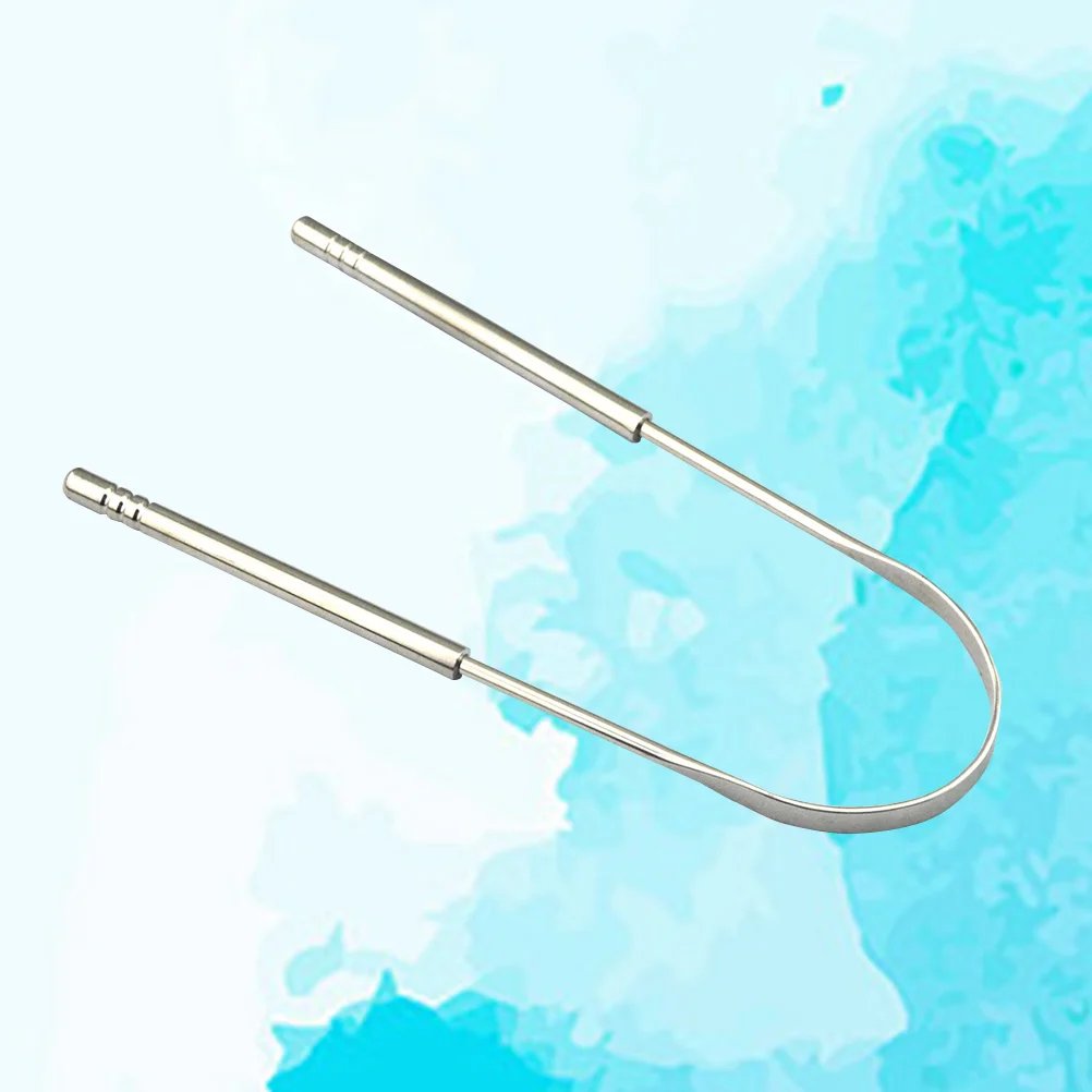 

1pc Metal Tongue Cleaner Reusable Tongue Scraper Tongue Brushes Tongue Odor Eliminator Care Scraper