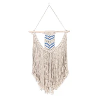 macrame woven wall hanging wall tapestry boho chic bohemian art with long tassel for apartment dorm room decoration