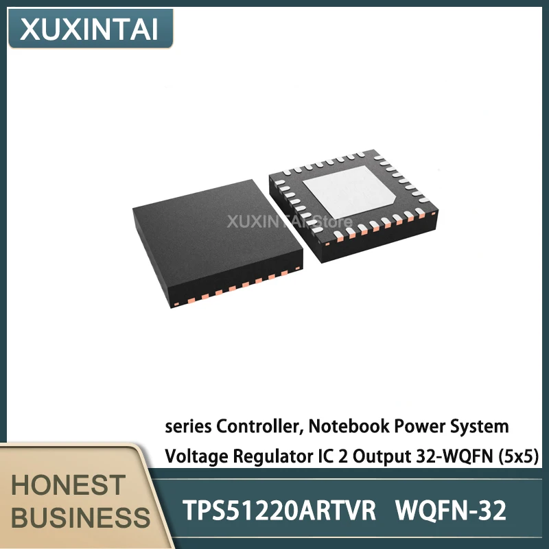 

10Pcs/Lot TPS51220ARTVR TPS51220 series Controller, Notebook Power System Voltage Regulator IC 2 Output 32-WQFN (5x5)