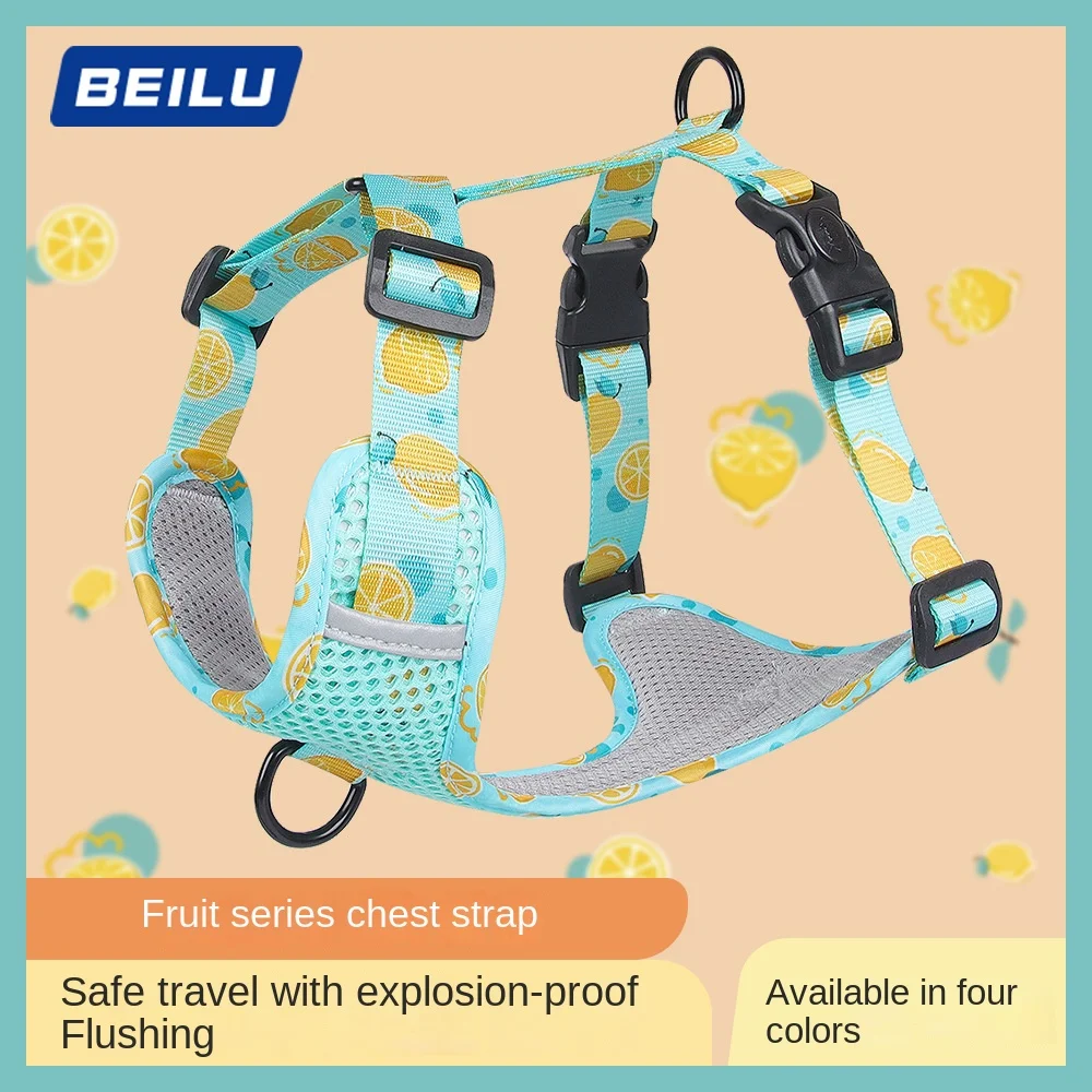 

New Dog Chest Back Strap Vest-Style Harness for Large Dogs Explosion-proof and Shock-absorbing Dog Leash with Reflective