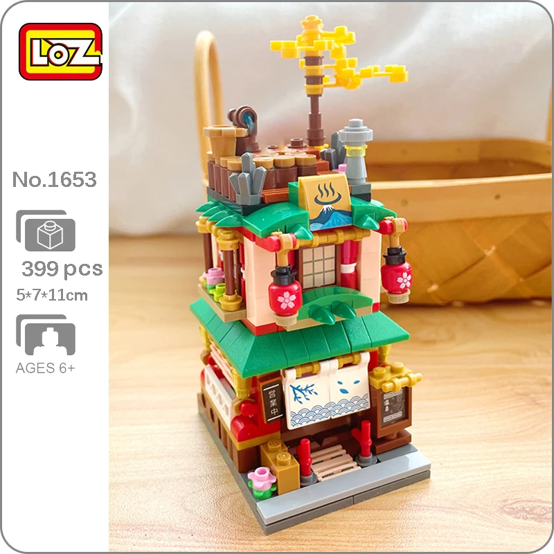 

LOZ, 1653 г., мировая архитектура, Япония, город, улица, лидер продаж, магазин в ванной, DIY мини-конструкторы, игрушки для детей без коробки