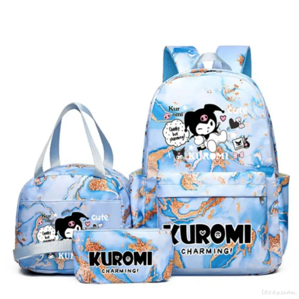 3 шт./компл. милые рюкзаки Kuromi Melody для мальчиков и девочек студенческая сумка