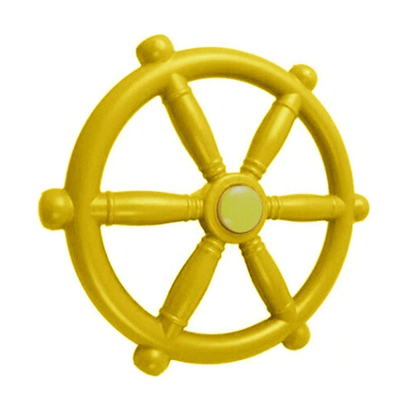 Kids Playground Steering Wheel, Swingset Steering Wheel Attachment, Pirate Ship Wheel For Jungle Gym Or Swing Set Yellow