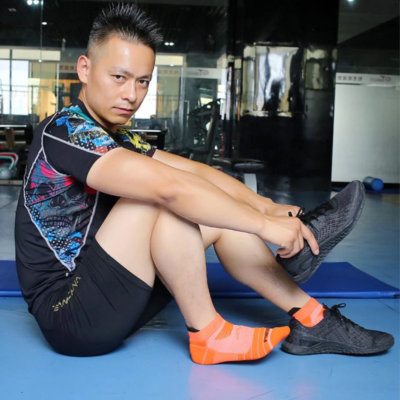 3 Pairs Professional Sports Cycling Socks Breathable Moisture Wicking Thicke Towel Terry Cotton Short Sock Casual Ankle Socks