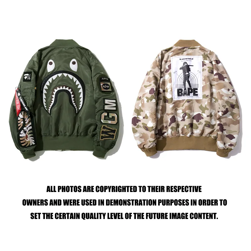 

Bape Shark Head Military Reversible Desert Camo Zip-Up Jacket