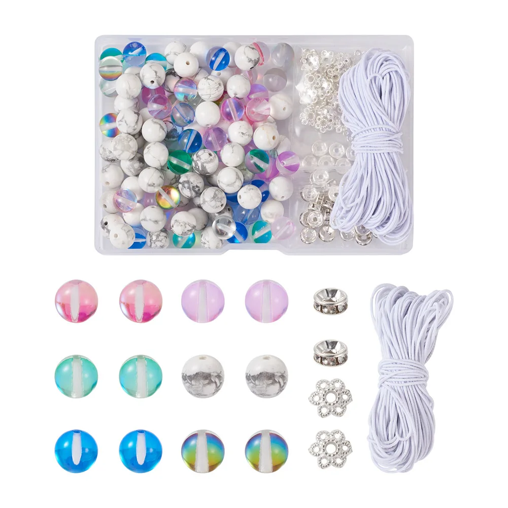 

190Pcs/box Jewelry Making Kit Natural & Synthetic Gemstone Beads Set For Creative Bracelet Necklace DIY Jewelry Making Supplies