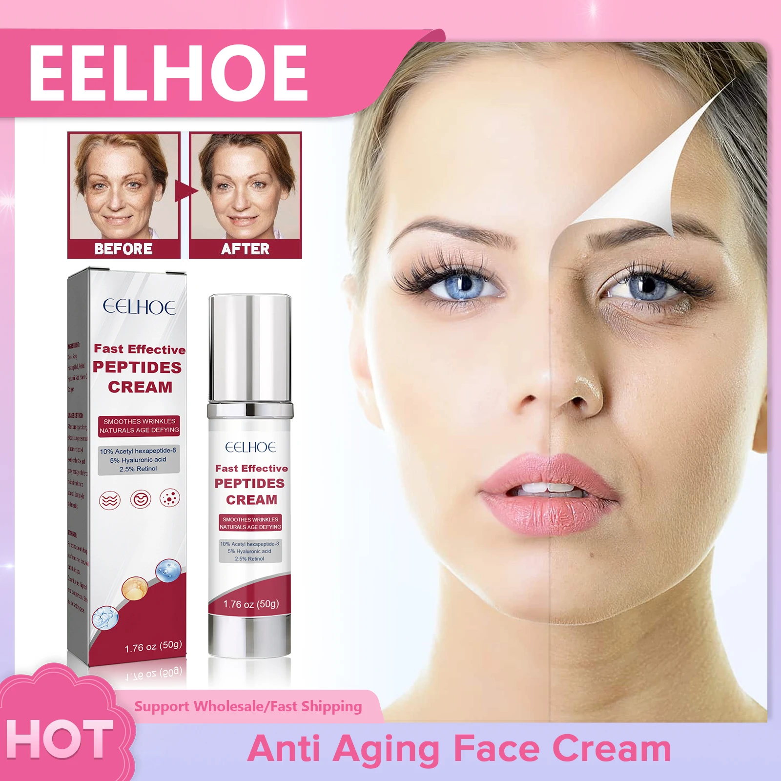 

Anti Aging Face Cream Hydrating Nourishing Firming Brightening Skin Tone Anti Fine Lines Improve Dry Skin Hyaluronic Acid Cream