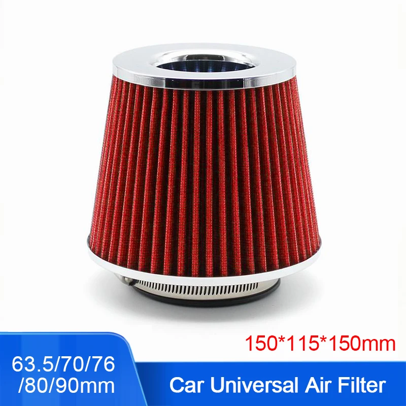 

Car 63.5/70/76/80mm Air Filter Universal 5 in 1 Washable Car Engine Air Inlet High Flow Car Professional Spare Parts