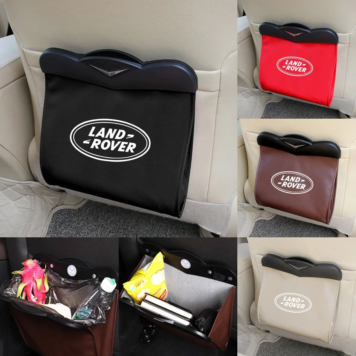 

Car Seat Back Garbage Storage Bag Trash Holder for Land Rover Range Rover Evoque Discovery 2 3 4 5 Freelander Defender Velar