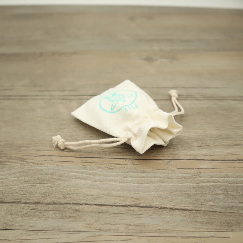 Cotton Gift Bags  5x7cm 7x9cm 8x10cm 9x13cm 10x15cm pack of 50PCS/lot Hair Eyelashes Watches Makeup Pouches Custom Print Logo