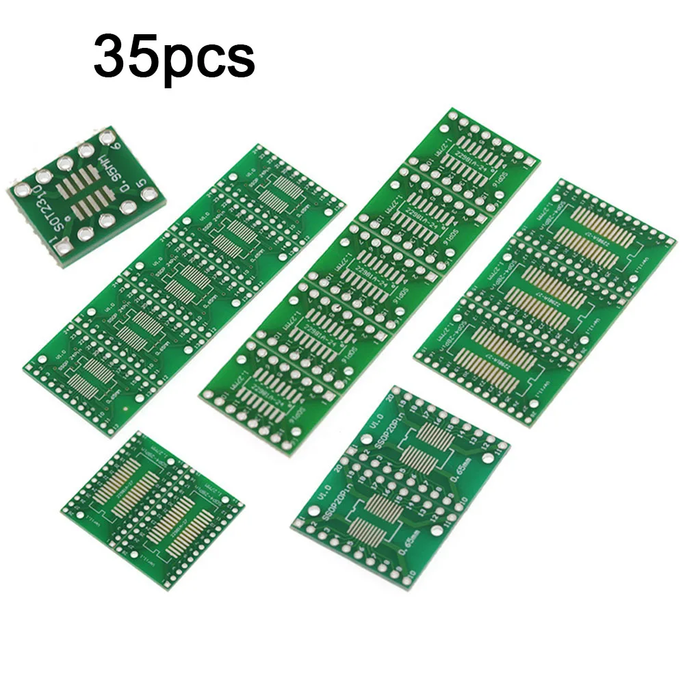 

35PCS PCB Conversion Board SOP8-SOP28 To DIP/SMD To DIP IC Adapter Socket PCB Conversion Board 5V 12*12mm Electrical Equipment