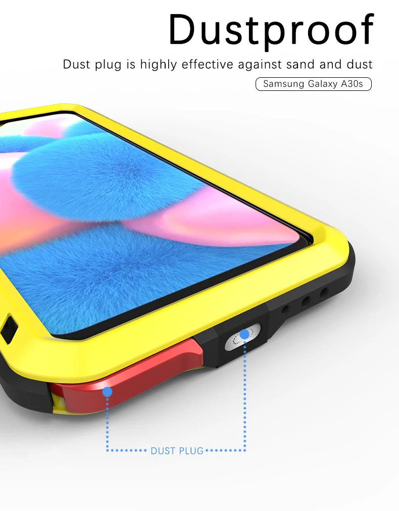Love Mei Shock Dirt Proof Water Resistant Metal Armor Phone Case For Samsung Galaxy A30s A30 A20 A50s A70 A70s A40s A90 Cover