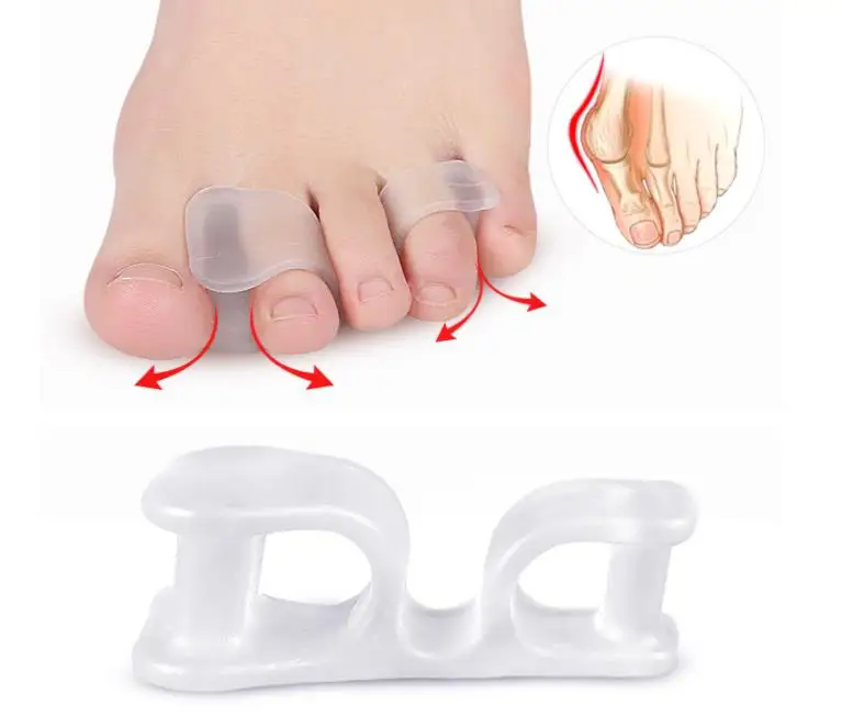 

1pair Silicone Gel Straightener Two Hole Toe Separator Fingers Protector Bunion Adjuster Hallux Valgus Foot Care Pedicure SN1891