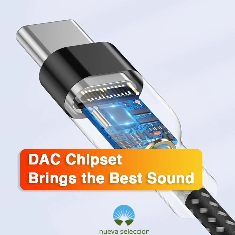 Адаптер для цифрового аудио на 3,5 мм разъема для наушников USB C к типу DAC Hi Fi для Android для Xiaomi Redmi Samsung Pixel.