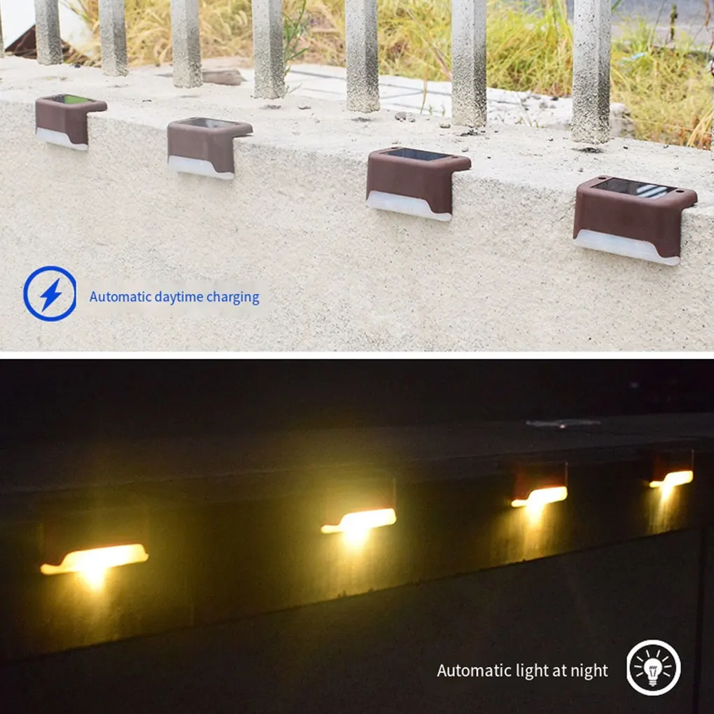 

4PCS Solar Light Waterproof Anti Corrosion Railing Lights Dustproof Automatic Control Durable Fadeproof Garden Lawn