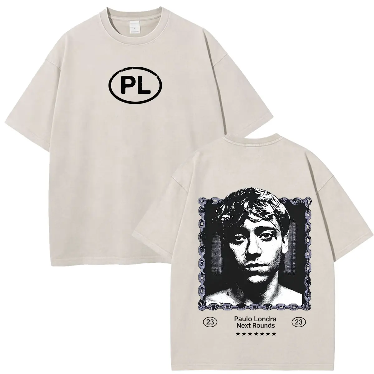 Фото Футболки с принтом Rapper Paulo Londra Tour 2026, винтажные, с эффектом потертости, для мужчин и женщин, модные, хлопковые, свободные, повседневные, оверсайз №5