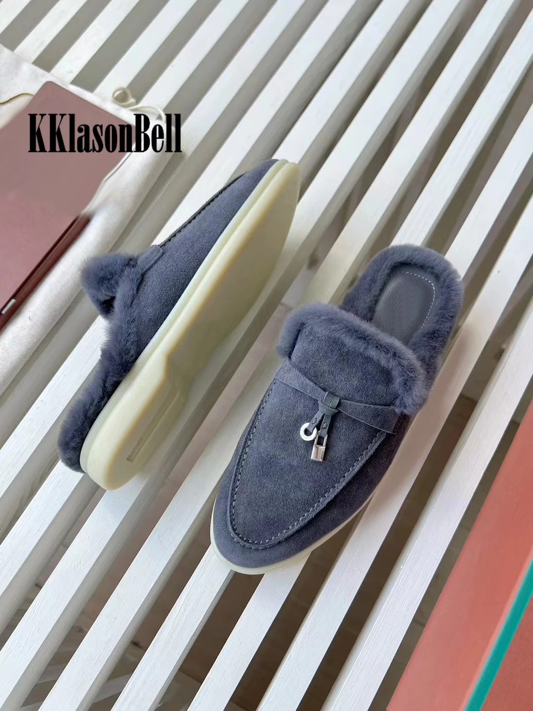 11 14 KKlasonBell тапочки из коровьей замши с бахромой на плоской подошве повседневные