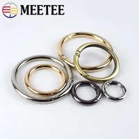 5pcs meetee 10 50mm metal o d ring spring openable keyring trigger snap clasp clip bag belt strap chain buckles accessories