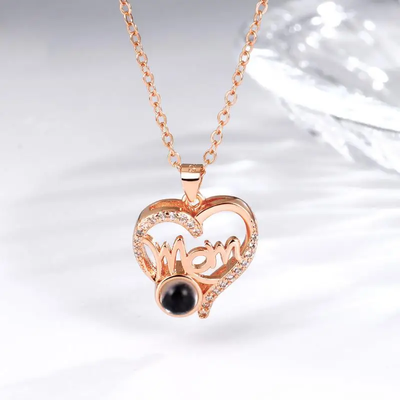 Ожерелье-проектор Love You В 100-м Языках Кулон Из Чистой Меди С Цепочкой Титановой