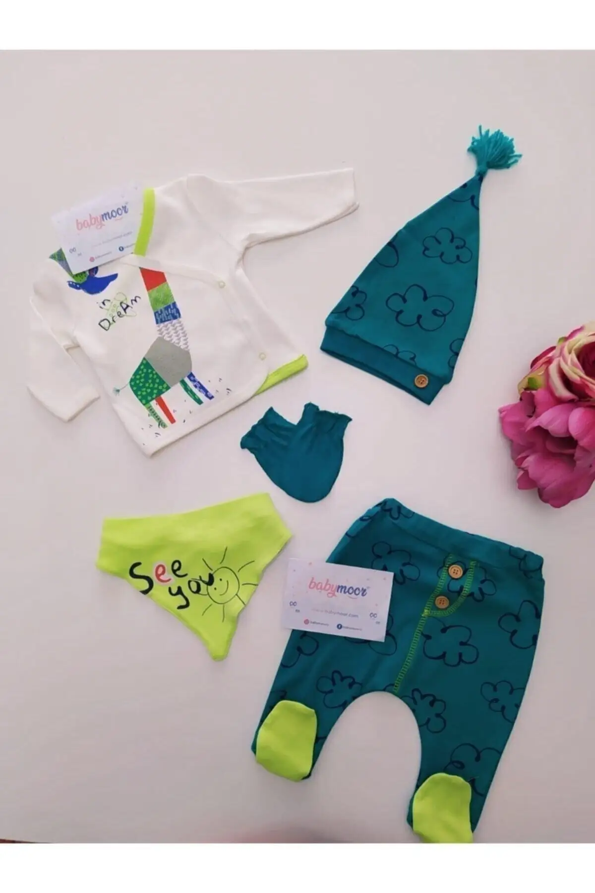 

Оригами, зеленый, 5li, хлопковая одежда с принтом для выхода в больницу, 5 шт. в упаковке, одежда для малышей