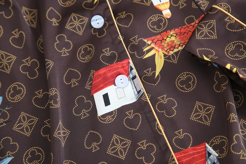 Spring Thin Pajamas Couple Clothing Sets Women Long Sleeves Lady Ice Suit Cool Soft Smooth Silky Men Home Clothes Lounge Pijamas